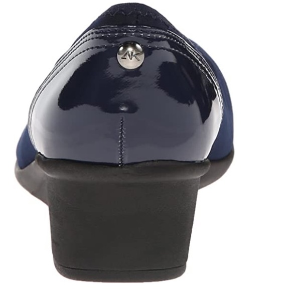 Navy Blue Fabric Wedge Pump Sporty Style - Picture 9 of 9